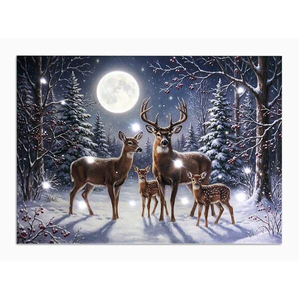 Item 558783 Silent Night Tabletop Lighted Canvas