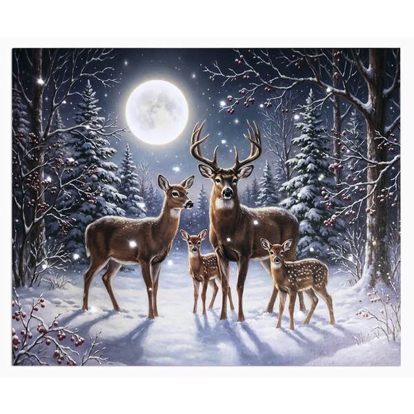 Item 558787 Silent Night Lighted Canvas
