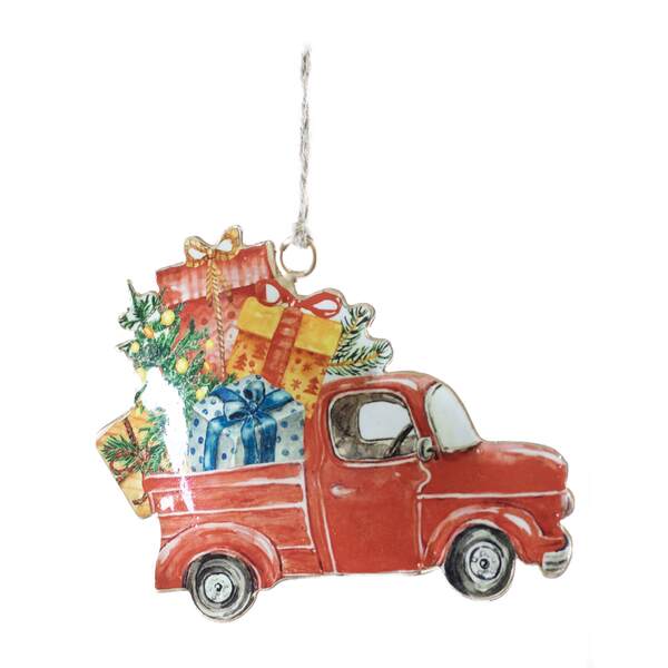 Item 558806 Red Truck With Gifts Ornament