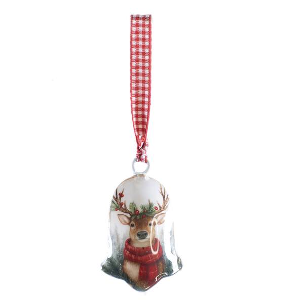Item 558812 Reindeer Metal Bell Ornament