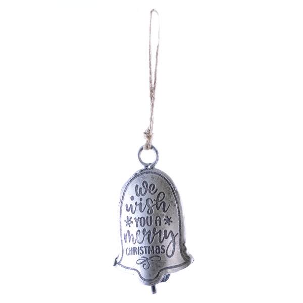 Item 558814 Antique Silver Christmas Bell Ornament
