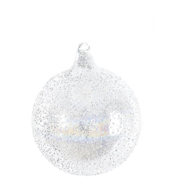 Item 558821 Glass Textured Silver Ball Ornament