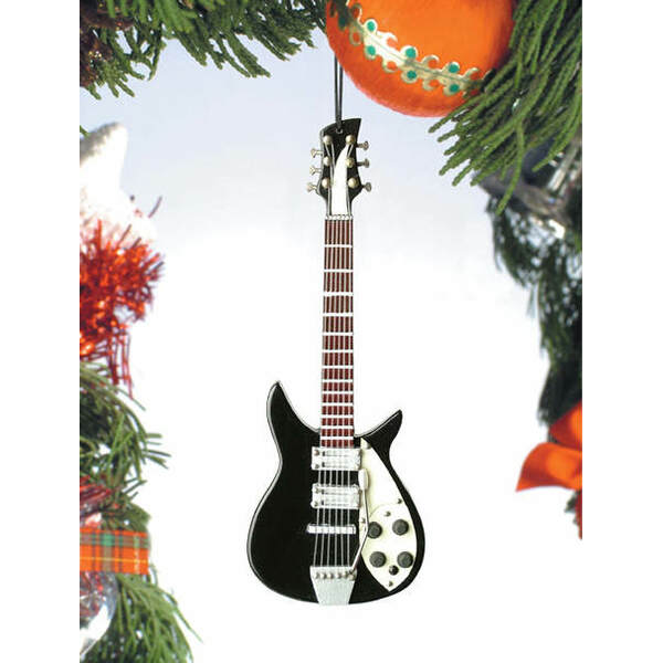 Décoration De Noël En Forme De Guitare électrique - Ornement En Bois Pour Sapin, 8x4 Cm, Style Rock