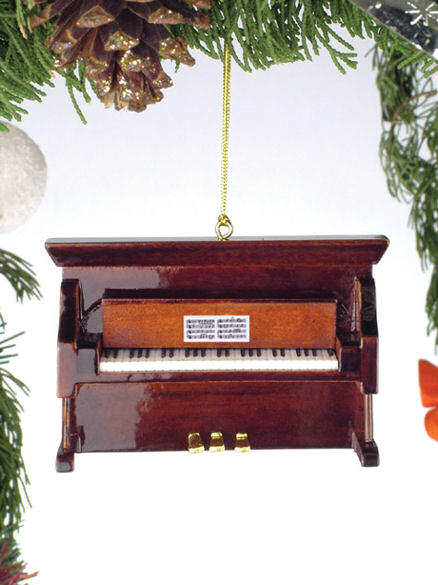 Item 560016 Brown Upright Piano Ornament