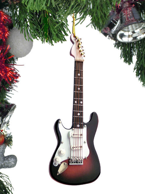 Item 560036 Left Handed Brown Electric Guitar Ornament