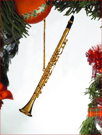 Item 560064 Gold Brass Clarinet Ornament
