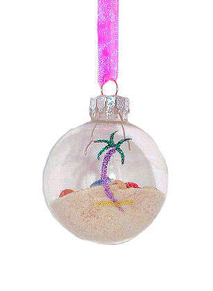 Item 567010 Clear Ball With Sand & Shells Ornament