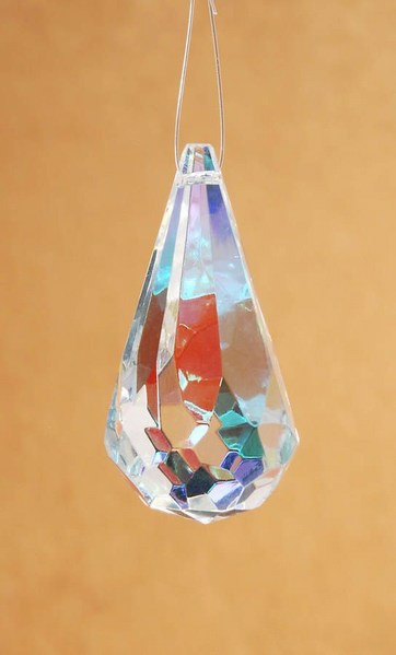 Item 568337 Iridescent Crystal Cut Raindrop Ornament