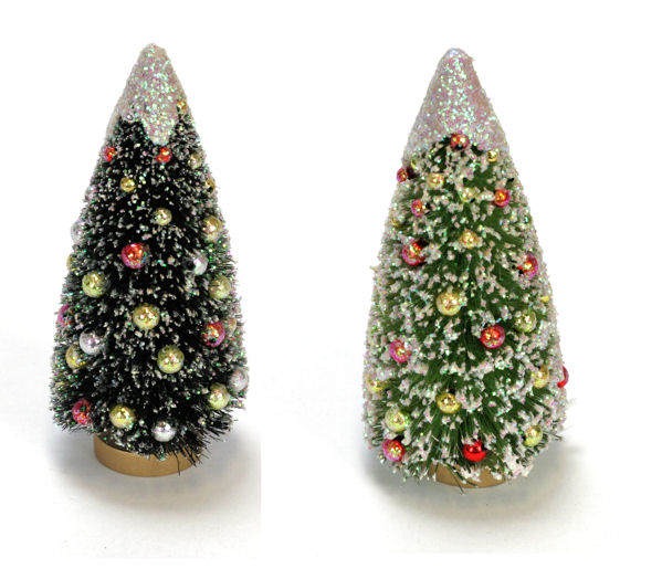 Item 568352 Small Flocked Sisal Christmas Tree With Ornaments
