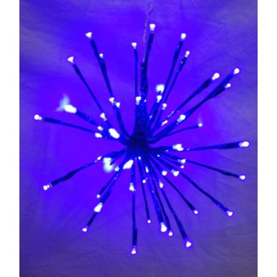 Item 599025 Medium LED Lighted Blue Starburst Hanging With Blue Bulbs