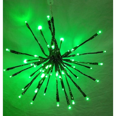 Item 599033 Medium LED Lighted Green Starburst Hanging With Green Bulbs