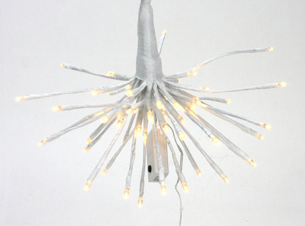 Item 599051 Large LED Lighted White Starburst Hanging With Warm White Bulbs