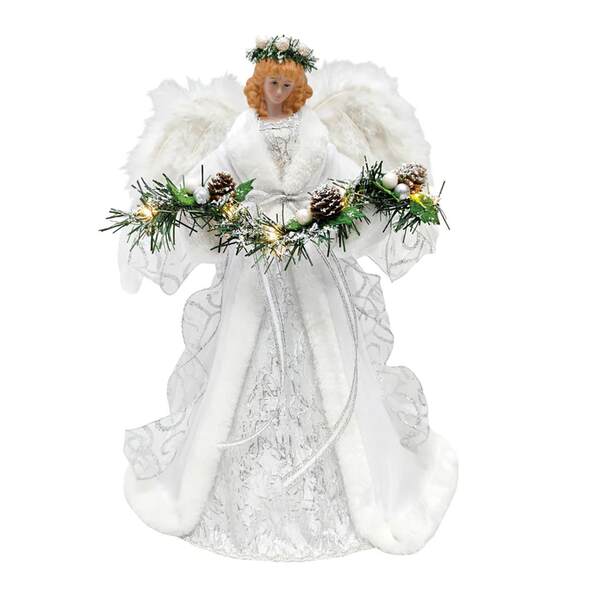 Item 599062 Angel Tree Topper In White