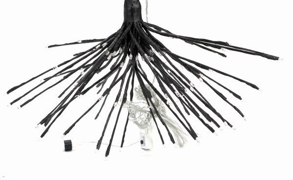Large LED Lighted Black Starburst Hanging With 120 Bronze Bulbs - Item ...