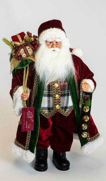 Item 599177 Santa With Traditional White Plaid Vest