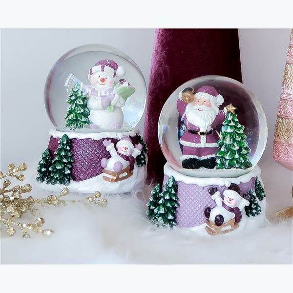 Item 601026 Purple Christmas Waterball With Music Box