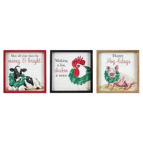 Item 601063 Country Christmas Barn Animal Sign