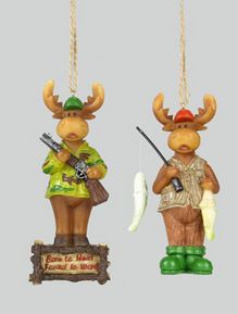 Item 601102 Moose Hunter/Fisherman Ornament