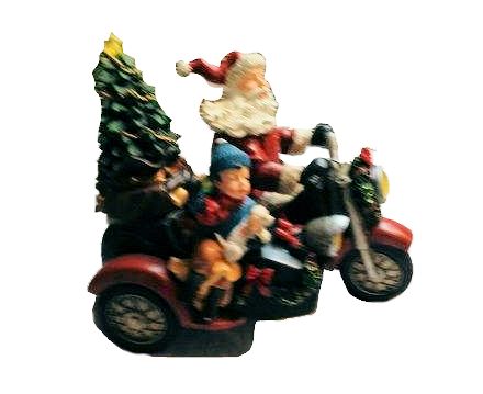 Item 601513 Light Up Santa Claus With Child Motorcycle