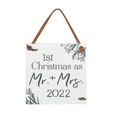Item 609021 Mr And Mrs 1st Christmas 2022 Ornament