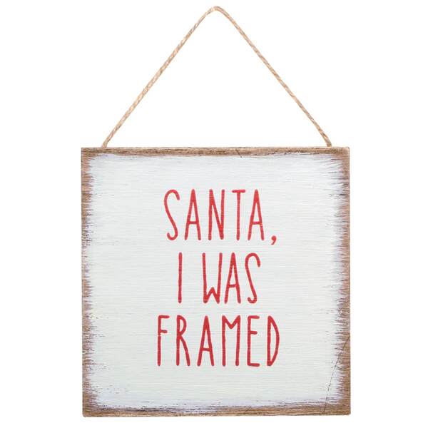 Item 609041 I Was Framed Wood Ornament