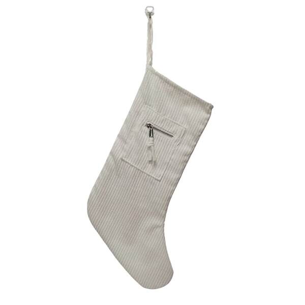 Item 609049 White Zipper Stocking