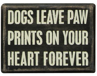Item 642075 Dogs Leave Paw Prints On Your Heart Forever Box Sign