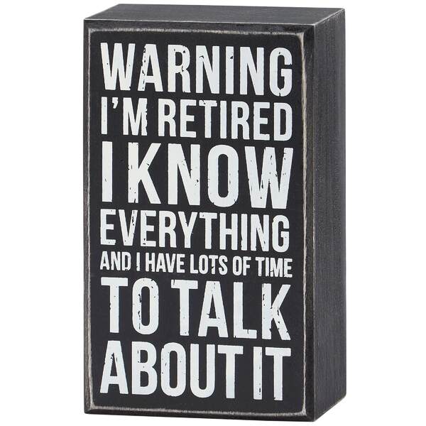 Item 642229 Warning Retired Box Sign
