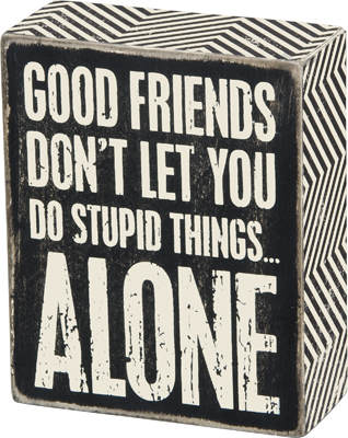 Item 642277 Good Friends Don't Let You Do Stupid Things Alone Box Sign
