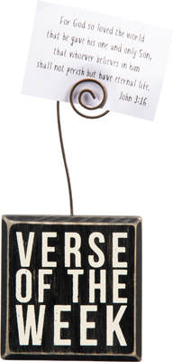 Item 642410 Verse of the Week Photo/Card Holder Block Sign