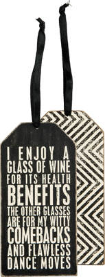 Item 642419 Glass of Wine Bottle Tag