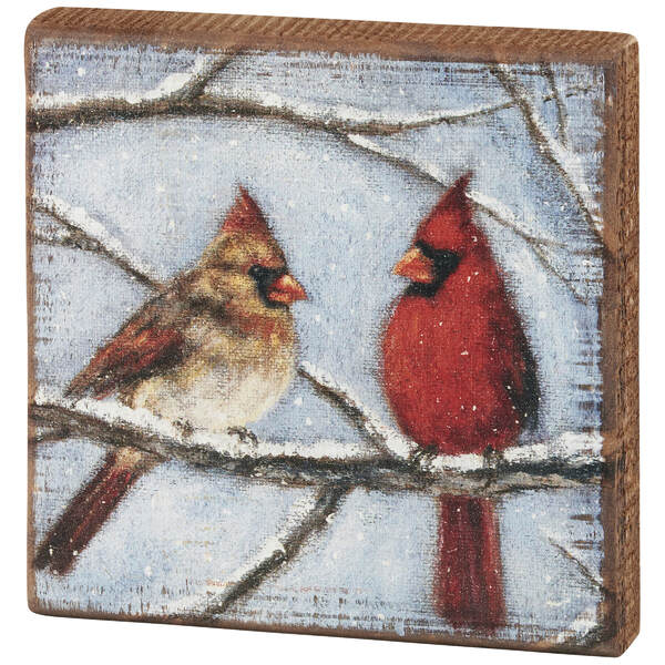 Item 642531 Cardinal Couple Block Sign