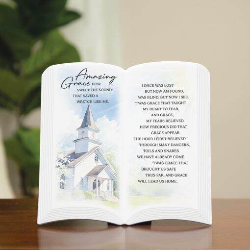 Item 655009 Amazing Grace Book Easel Plaque