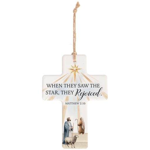 Item 655016 Rejoice Christmas Cross Ornament