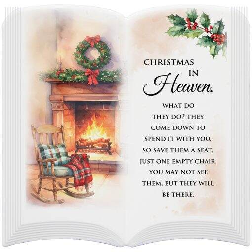 Item 655021 Christmas In Heaven Book Easel Plaque