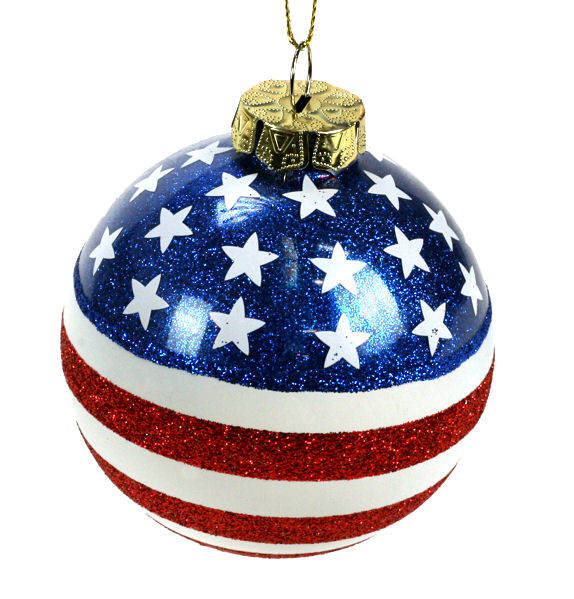 Item 803001 USA Flag/Americana Ball Ornament