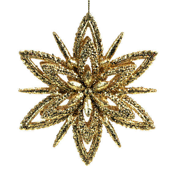 Item 805021 Gold Glitter Snowflake Ornament