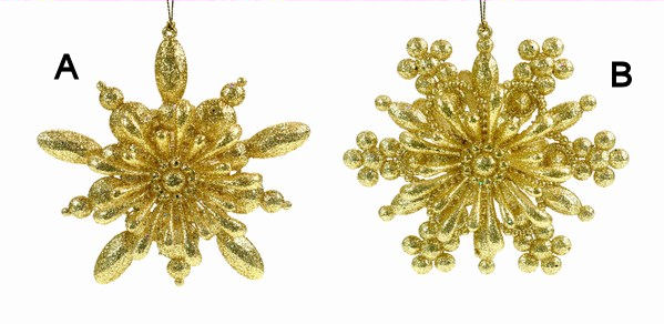 Item 805023 Gold Glitter Snowflake Ornament