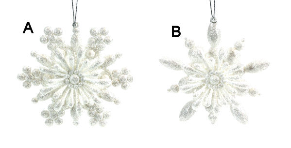 Item 805024 Glittered White Snowflake Ornament