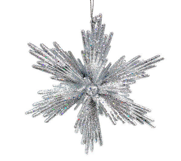 Item 805025 Silver Glitter Snowflake Ornament