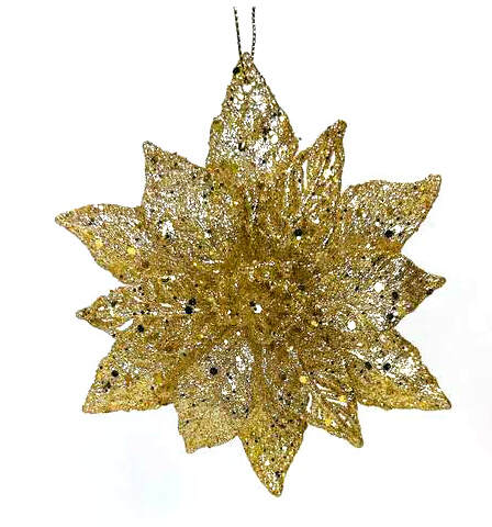Item 805038 Gold Poinsettia Ornament