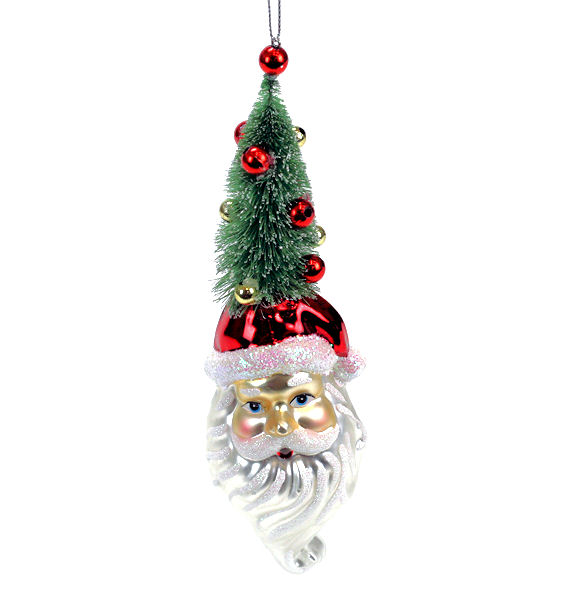 Item 808025 Santa Head With Tree Hat Ornament