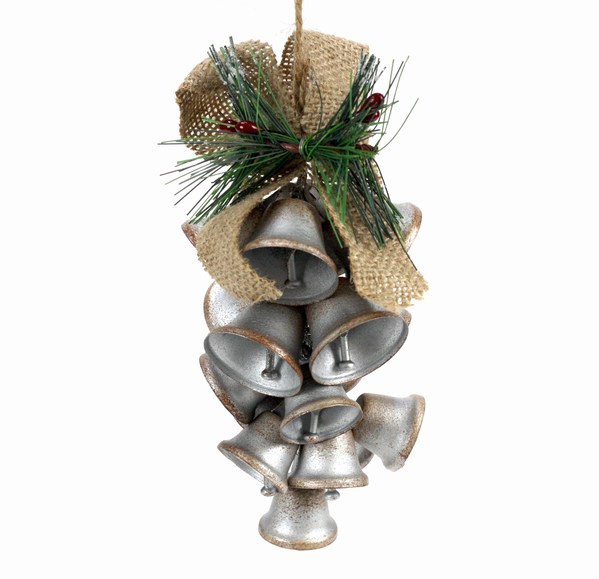 Item 808033 Antique Silver Liberty Bells Door Hanger/Ornament