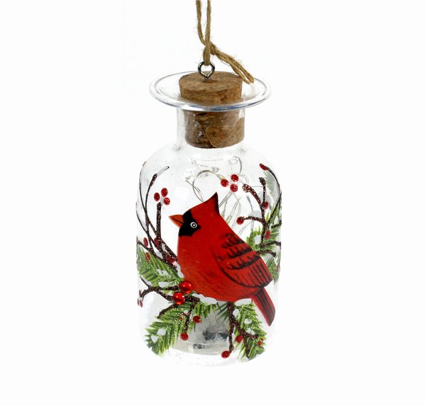 Item 808037 LED Cardinal Bottle Ornament