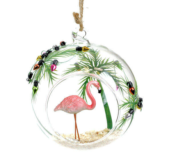 Item 808047 Flamingo In Ball Ornament