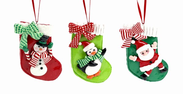 Item 808080 Snowman/Penguin/Santa Stocking Ornament