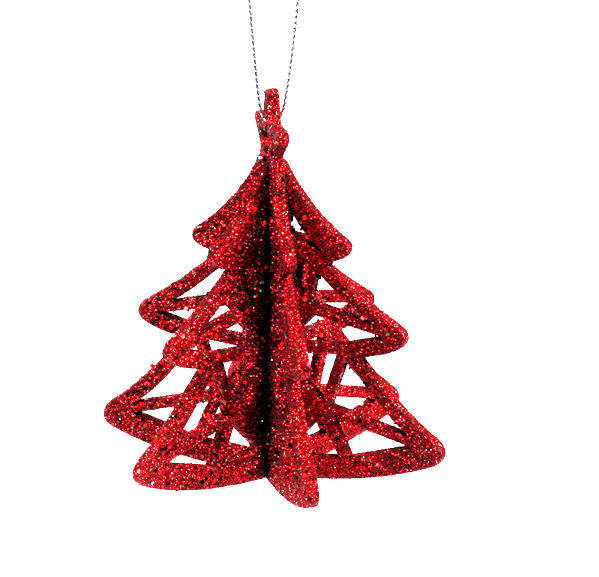 Item 812037 Glittered Red Tree Ornament