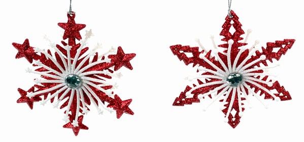 Item 812048 Red & White Snowflake Ornament