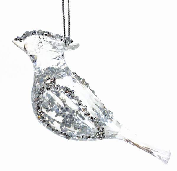 Item 815017 Clear/Silver Cardinal Ornament