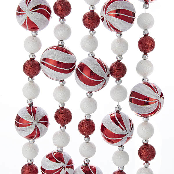 Item 815024 6 Foot Red/White Candy Ball Garland